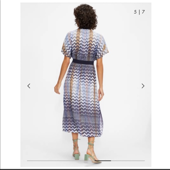 NWT TED BAKER Samii Geo Printed Rib Detail Midi Dress - Picture 7 of 16